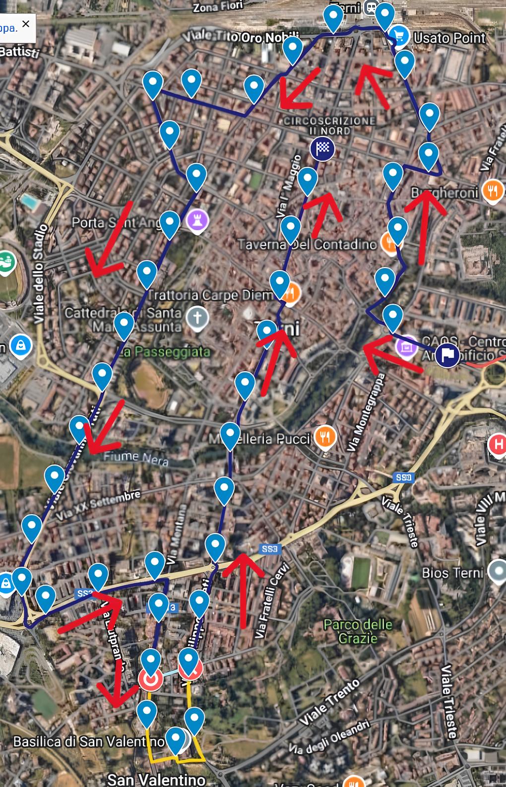 Mappa percorso fiamma olimpica