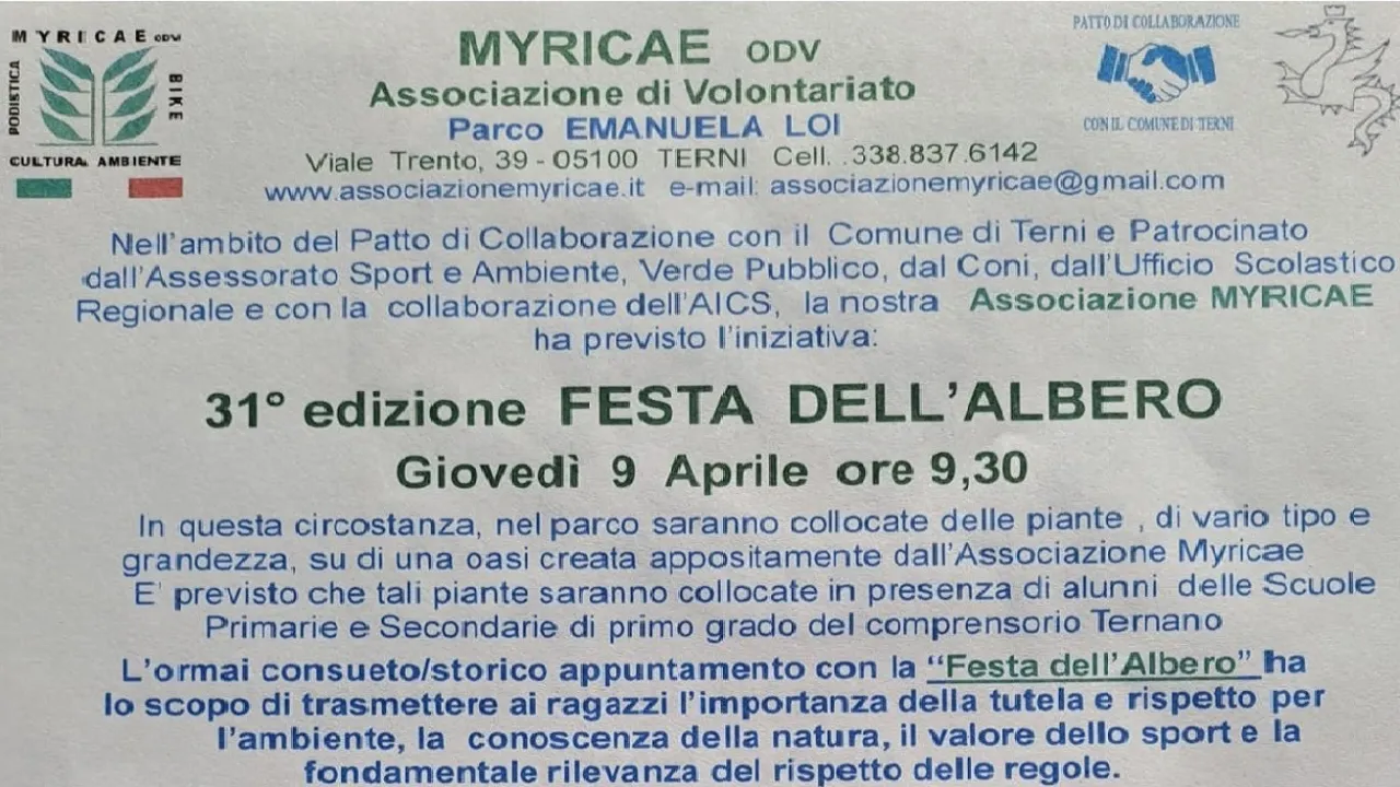 Festa dell'albero - Locandina trentunesima edizione 
