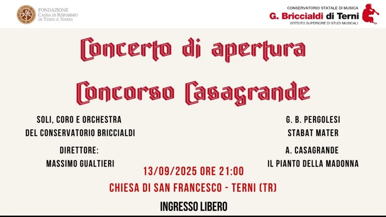 Concerto Inaugurale Concorso Casagrande locandina 