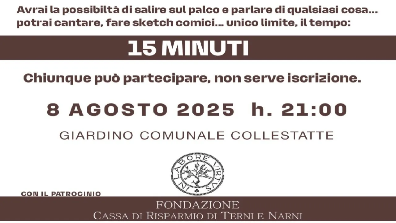 15 minuti associazione paolo taglioni locandina
