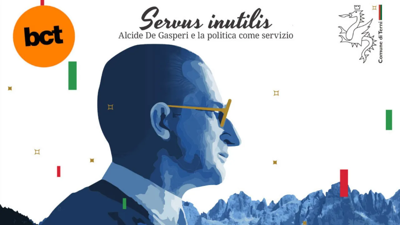 Locandina mostra De Gasperi