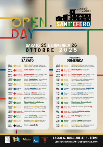 Il programma degli open day del sant'Efebo